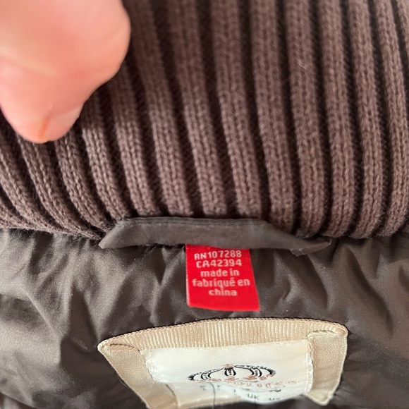 GUC ESPRIT Brown Puffer Coat, Sz L, with removable Faux-Fur Hood - Picture 5 of 9